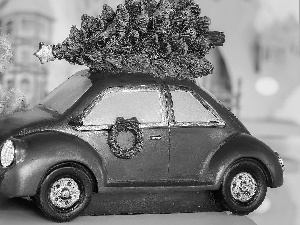 Automobile, christmas tree, teddy bear, toy, Plush