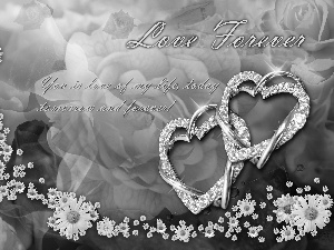 text, heart, Flowers