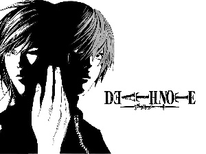 reflection, form, hand, text, Death Note