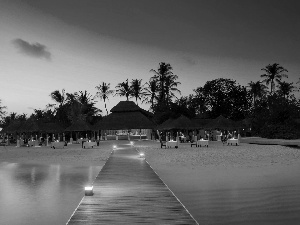 sea, Bora, on the beach, pier, Restaurant, Bora