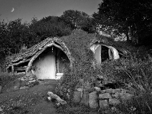 The Hobbit, VEGETATION, moon, Home, Night