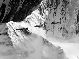 Planes, winter, Thunderbolt A-10, Mountains