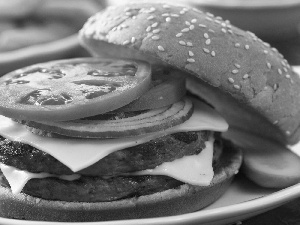 tomatoes, hamburger, roll