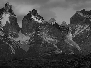 Mountains, Patagonia, edifice, Torres del Paine National Park, Chile, Cordillera, Torres del Paine