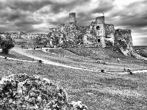 Tourists, Castle, Path