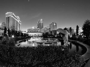 fountain, Las Vegas, Town, Bush