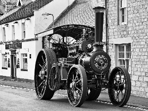 antique, steam, Town, Front Truck