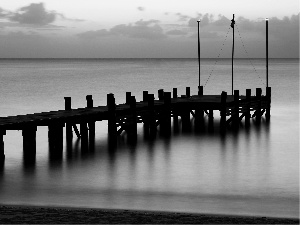twilight, sea, Platform