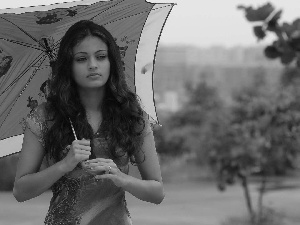 Sneha Ullal, dress, Umbrella, Blue