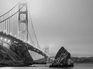 San Francisco, The United States, Golden Gate Bridge, Fog, bridge, State of California