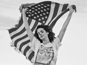 songster, flag, USA, Lana Del Rey
