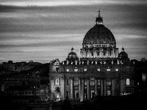 Sky, Vatican, copula, tower, Basilica of St. Peter