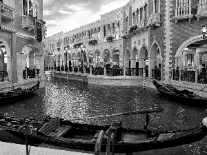 Venice, Italy, canal, buildings, Gondolas