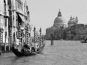 Venice, Italy, canal, gondola, Houses