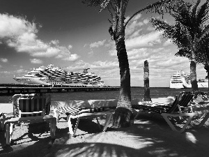 Ship, Beaches, deck chair