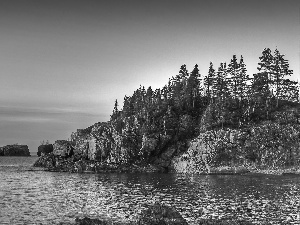 Cliffs, trees, viewes, sea