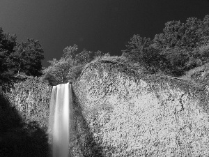 waterfall, trees, viewes, green ones