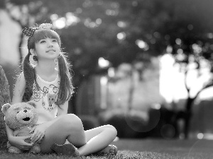 viewes, Park, toy, trees, girl