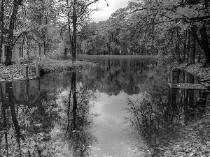 St. Petersburg, Russia, Tsarskoye Selo, autumn, Pond - car, Home, viewes, Park, trees