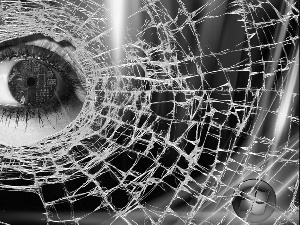 eye, Glass, Vista, cracked