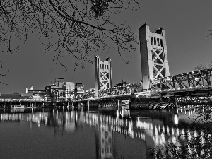 water, Sacramento, bridge