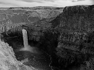 water, canyon, cascade