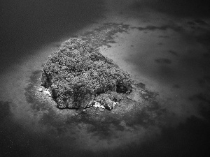 Green, Blue, water, Islet