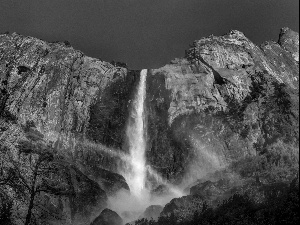 Great Rainbows, rocks, waterfall