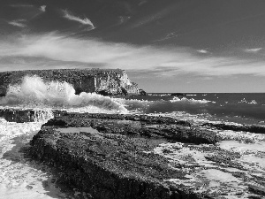 Waves, Coast, Cliffs