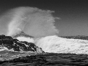 Stones rocks, sea, Waves