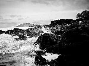 Waves, rocks, sea