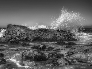 Waves, Stones, sea