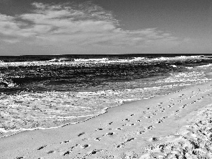 Sky, Beaches, Waves, sea