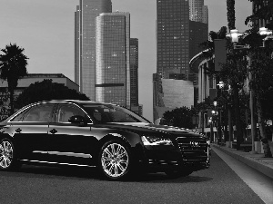 Audi A8 D4, skyscrapers