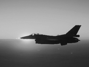 sun, F16 Fighting Falcon, west