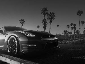 Way, Nissan, west, sun, Palms, GTR