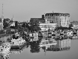 wharf, vessels, Kiev, Dnepr, fragment