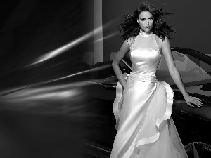 Irina Shayk, Dress, young lady, White