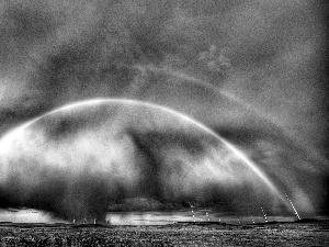 clouds, Great Rainbows, Windmills, Double