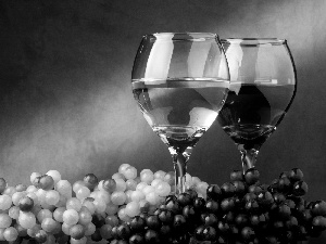 Wine, Grapes, glasses
