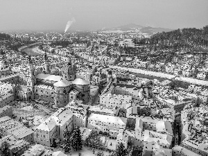 Austria, Town, winter, Salzburg