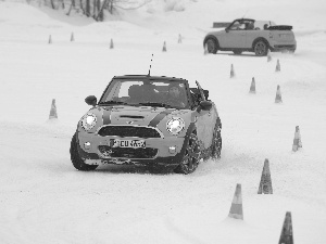 Slalom, Mini Cooper Cabrio, winter