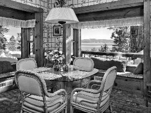 house, Window, winter, veranda