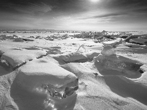 Mountains, lumps, winter, ice