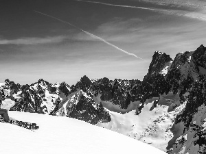 winter, skiing, Mountains