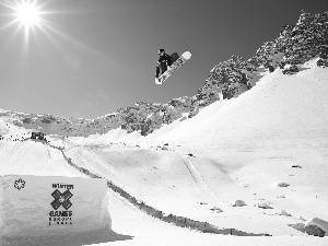 winter, Mountains, Snowbording