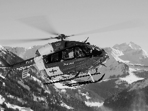 Switzerland, Helicopter, winter, Mountains