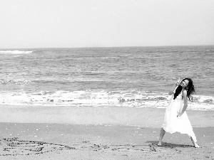 Women, Beaches, sea