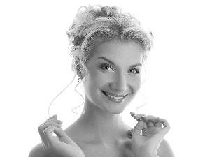 make-up, Flowers, Women, hands