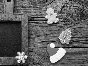 ginger, Cookies, table, Wood, glace, Christmas